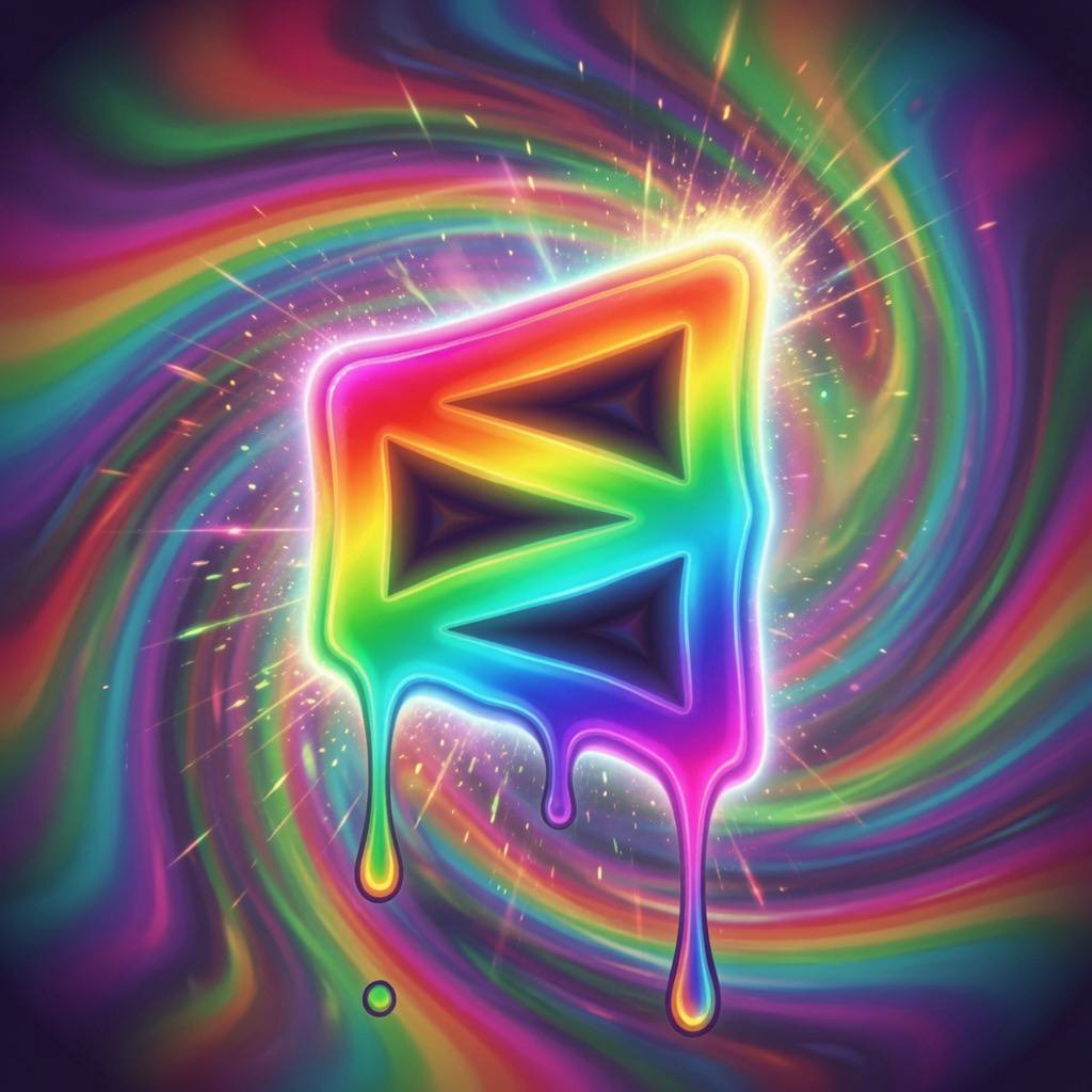 MOLYPARKET psychedelic rainbow dripping emblem